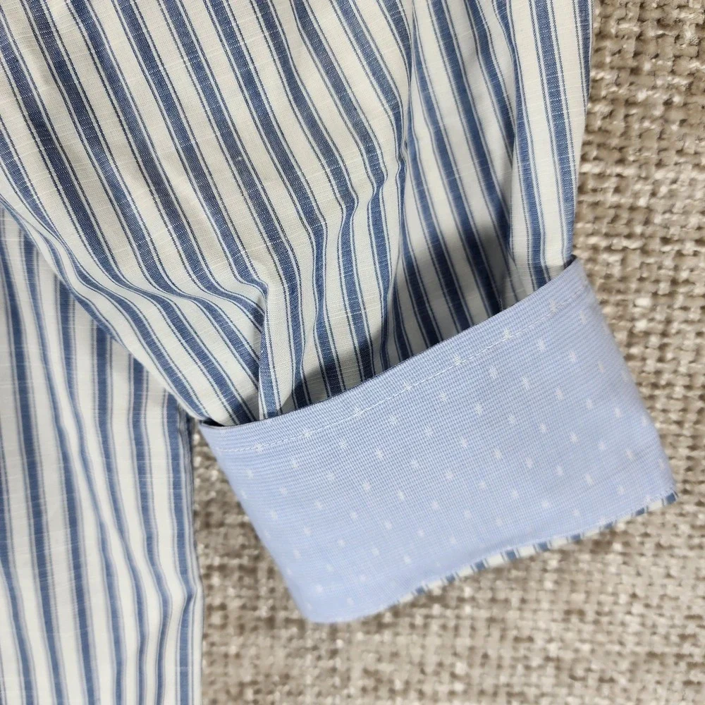 Tommy Bahama Newport Tamati Stripe Shirt Mens L Throne Blue Pima Cotton Blnd NWT - Picture 3 of 13